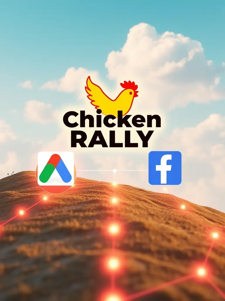 A visual representation of seamless integration between Chicken Rally and various ad platforms like Google Ads and Facebook Ads.