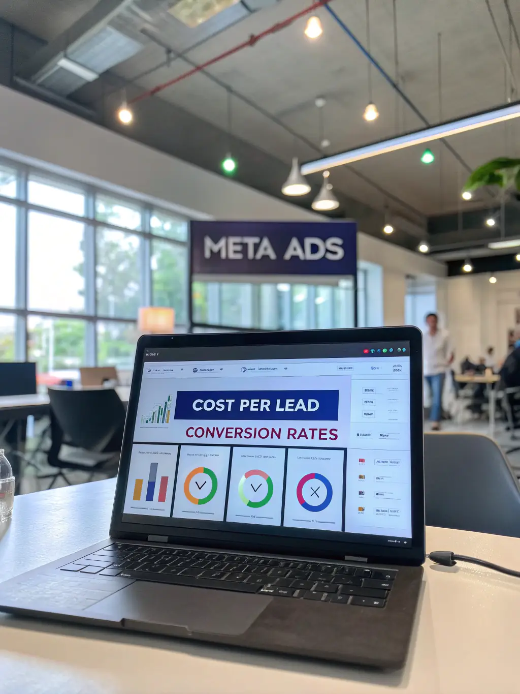 A dashboard interface displaying real-time analytics and performance metrics for ad campaigns managed through Chicken Rally.